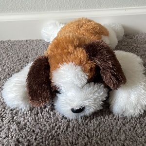 Ty toy Stuffed bean dog plush brown white and dark brown
